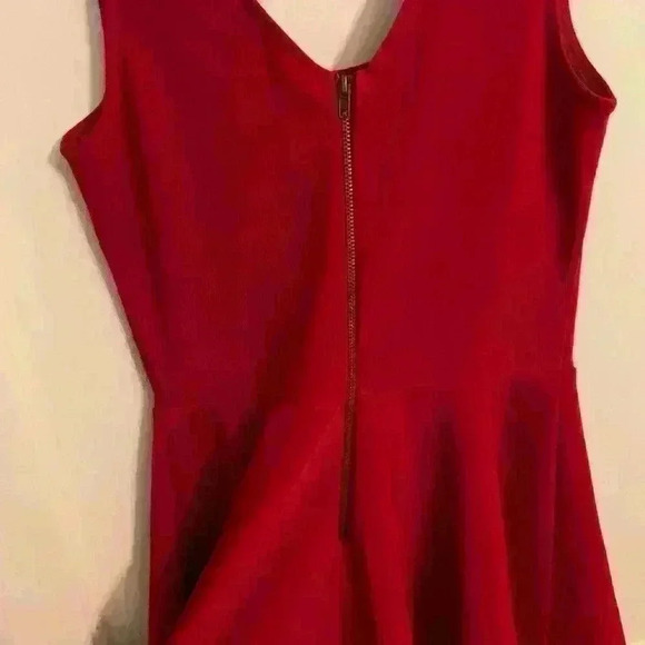 Lulus Red Square Neck Sleeveless Skater Dress, Womens Size Medium - Picture 8 of 8